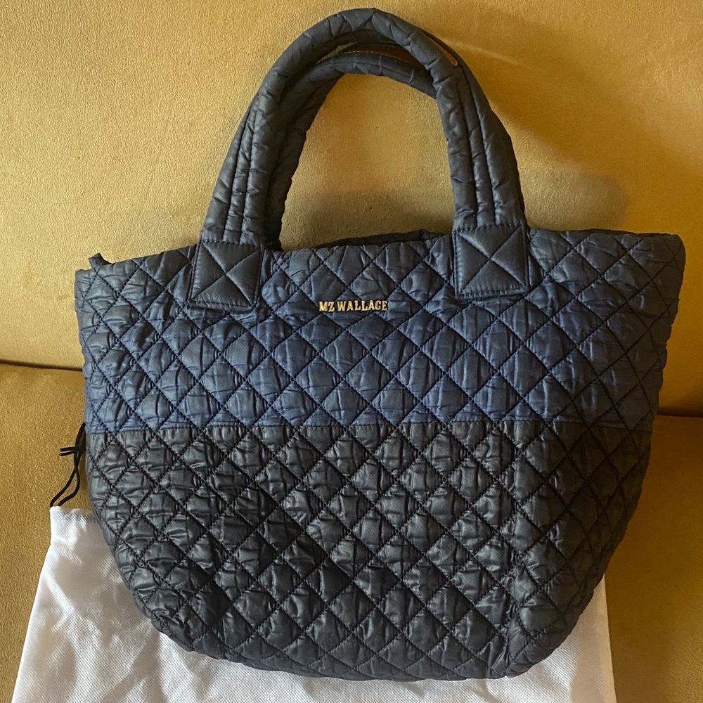 MZ Wallace Quilted Navy and Black tote bag. Excellent condition.